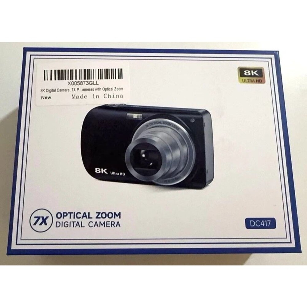 8K Digital Camera 88MP 7X Optical Zoom w/ 32GB Card, 2 Batteries & Accessories